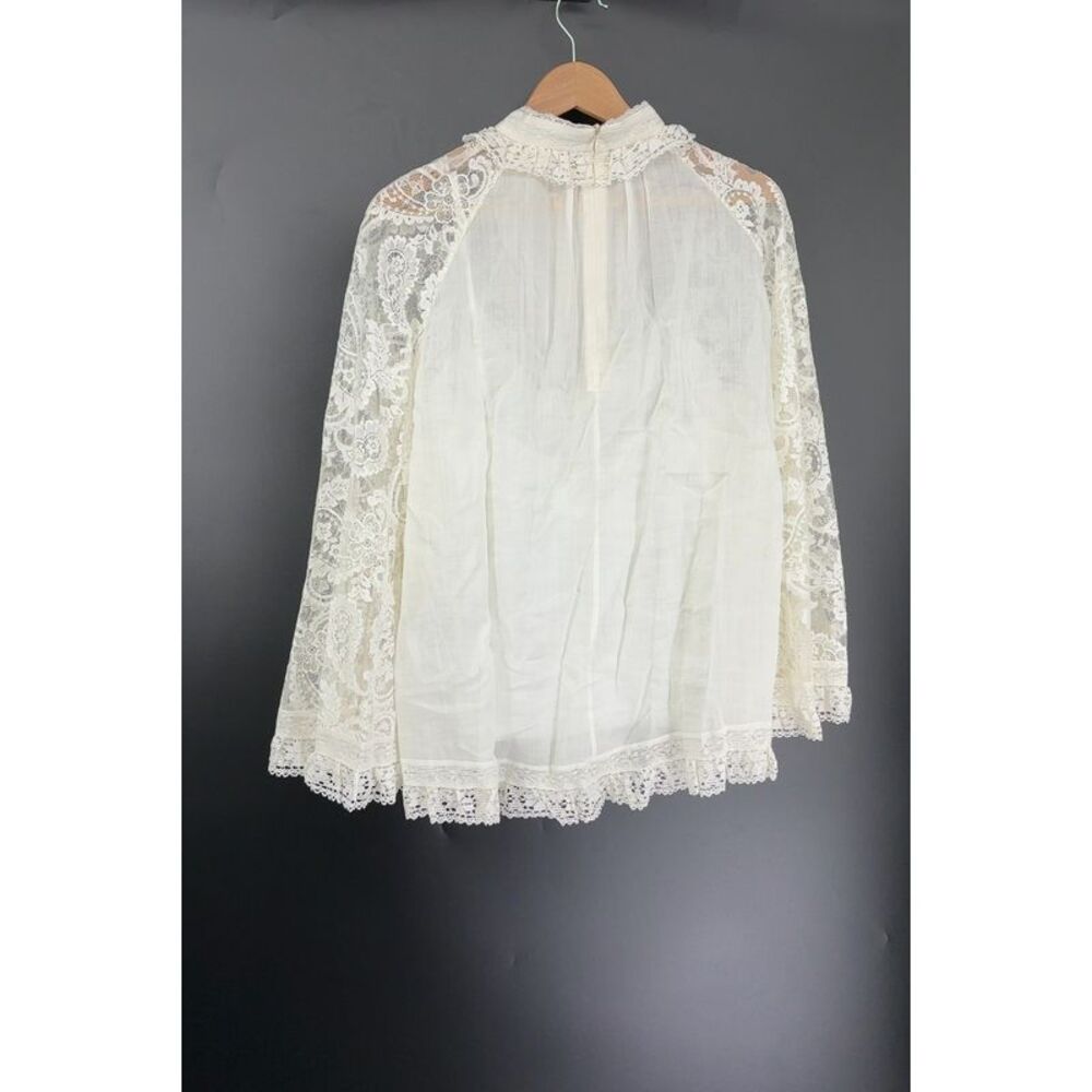 Zimmermann Ascension Lace Yoke Tunic Top in Cream